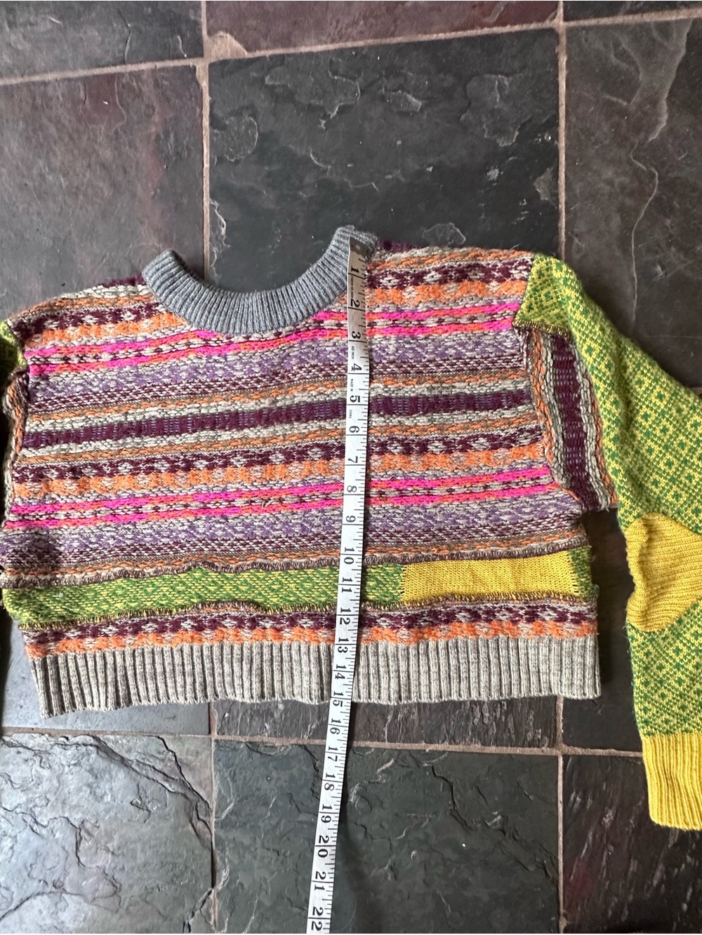 Urban Outfitters Penny Patchwork Cropped Sweater - xs - Picture 3 of 6